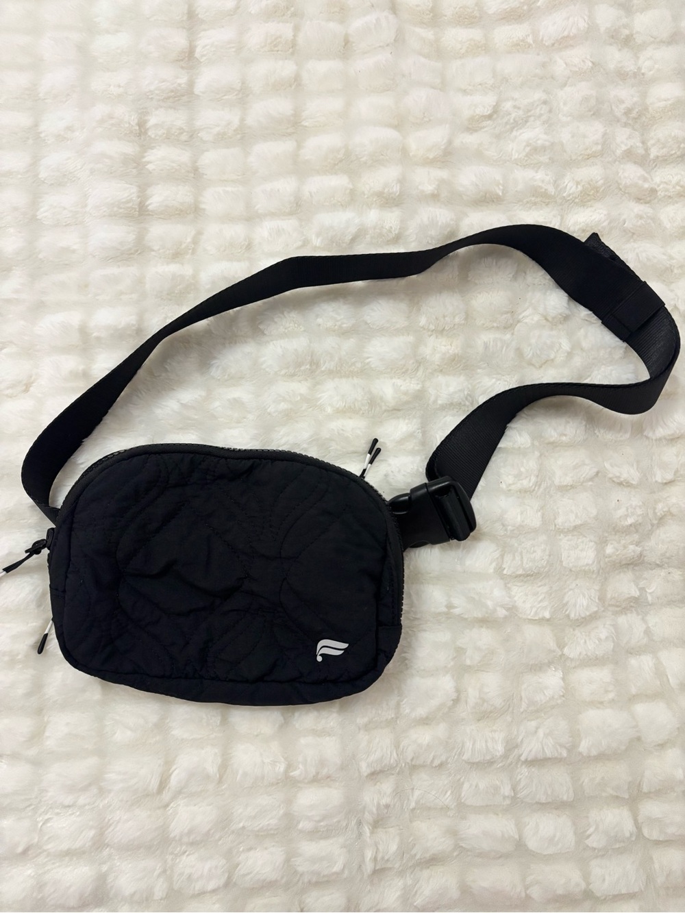 Fabletics Black Quilted Belt Bag Athletic Athleisure